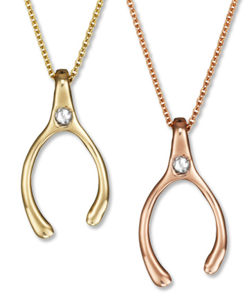 Wishbone Gold Pendants